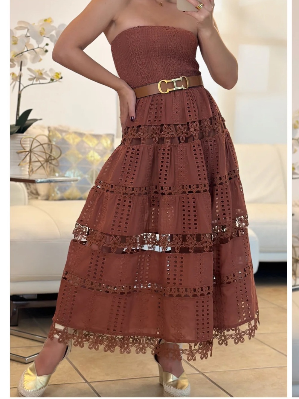 NWT $128 Most Gorgeous Evelyn Eyelet Dress - Adeline size S - Picture 6 of 14